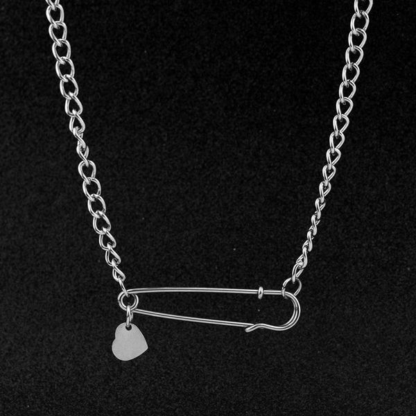 chokers personality stainless steel necklace heart pin charm pendant for women men fashion jewelry simplicity punk accessories, Golden;silver
chokers personality stainless steel necklace heart pin charm pendant for women men fashion jewelry simplicity punk accessories, Golden;silver