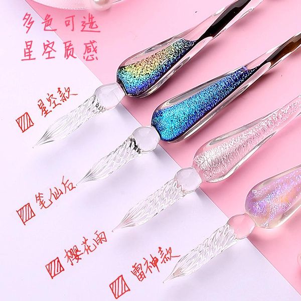 fountain pens starry sky crystal glass dip pen signature creative offices school stationery gift + ink set
fountain pens starry sky crystal glass dip pen signature creative offices school stationery gift + ink set