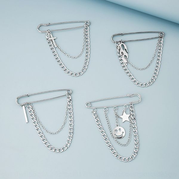 t5n2 south korea ins harajuku accessory pincool breeze chain brooch brooches trendy hip hop cross smiling pins face flame accessories, Gray
t5n2 south korea ins harajuku accessory pincool breeze chain brooch brooches trendy hip hop cross smiling pins face flame accessories, Gray