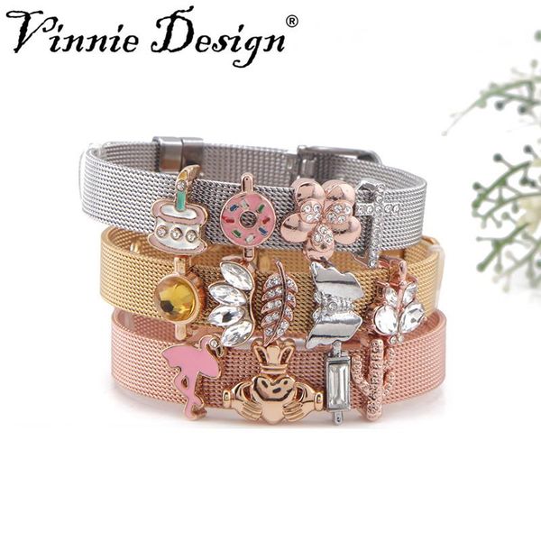 tennis vinnie design jewelry diy 4pcs slide charms stainless steel mesh keeper bracelets for women, Golden;silver
tennis vinnie design jewelry diy 4pcs slide charms stainless steel mesh keeper bracelets for women, Golden;silver