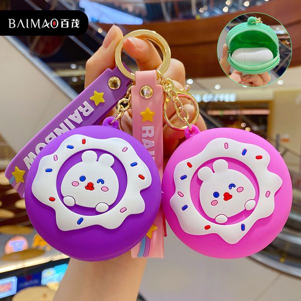 key chain cartoon silicone doughnut rabbit zero wallet mini headset jewelry storage bag creative gift girl, Silver
key chain cartoon silicone doughnut rabbit zero wallet mini headset jewelry storage bag creative gift girl, Silver