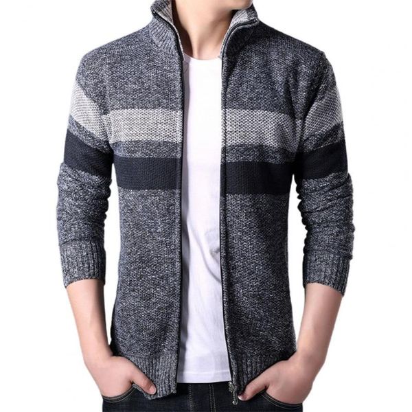 men's sweaters men cardigan patchwork long sleeve sweater jacket autumn winter warm zipper closure stand collar pockets coat knitwear, White;black
men's sweaters men cardigan patchwork long sleeve sweater jacket autumn winter warm zipper closure stand collar pockets coat knitwear, White;black