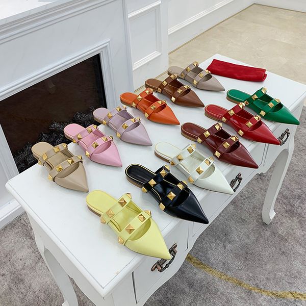 delivery designer fashion pointed slippers baotou women's shoes summer flat sandals size 35-42 with box, Black
delivery designer fashion pointed slippers baotou women's shoes summer flat sandals size 35-42 with box, Black