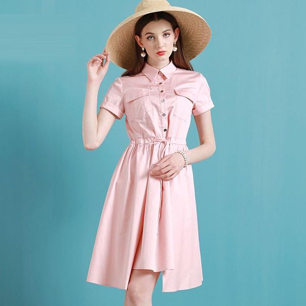 casual dresses high end ins summer chic super fairy shirt dress temperament pink french design, Black;gray
casual dresses high end ins summer chic super fairy shirt dress temperament pink french design, Black;gray