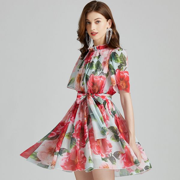 chiffon dress short sleeve boutique summer floral dress fashion ladies dresses high end pleated bow womens dresses, Black;gray
chiffon dress short sleeve boutique summer floral dress fashion ladies dresses high end pleated bow womens dresses, Black;gray