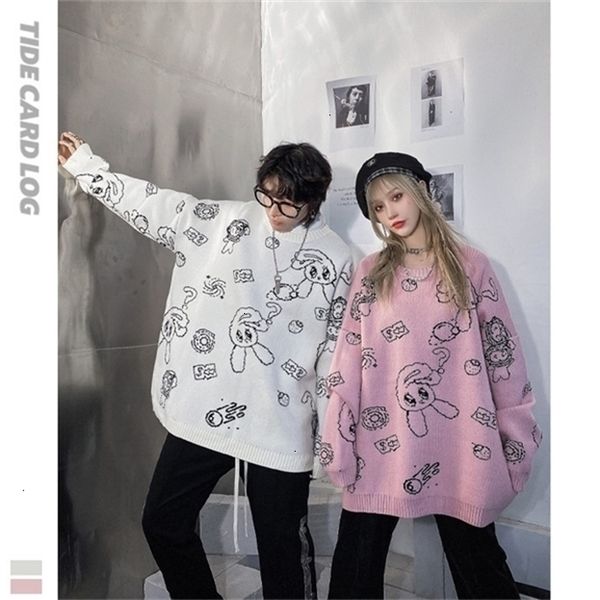 autumn and winter new cute simple pen rabbit knitted white sweater soft girl piece loose lazy couple's sweater_gdy_ yh_yh_yh_cy, White;black
autumn and winter new cute simple pen rabbit knitted white sweater soft girl piece loose lazy couple's sweater_gdy_ yh_yh_yh_cy, White;black