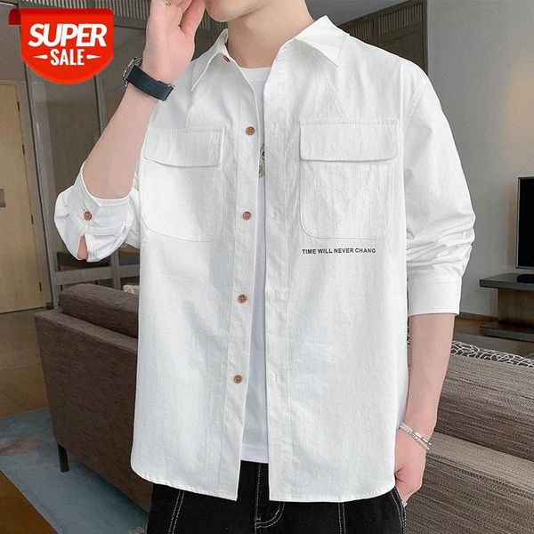 shirt men's autumn korean version of the trend japanese long-sleeved tooling casual jacket #oi26, White;black
shirt men's autumn korean version of the trend japanese long-sleeved tooling casual jacket #oi26, White;black