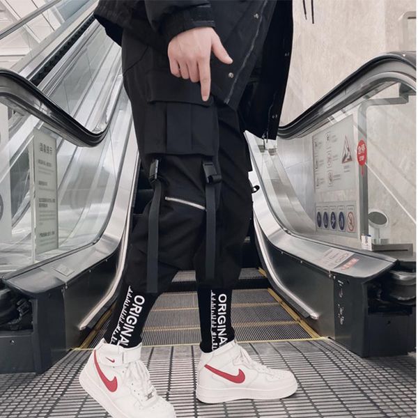 men's pants 2021 sweatpants streetwear ribbons techwear joggers cargo for men casual hip hop hit color pocket male trousers, Black
men's pants 2021 sweatpants streetwear ribbons techwear joggers cargo for men casual hip hop hit color pocket male trousers, Black