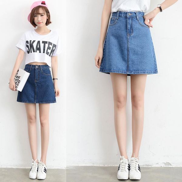 denim skirt women summer fashion solid casual high waist a line skirts button all-matched jeans mini, Black
denim skirt women summer fashion solid casual high waist a line skirts button all-matched jeans mini, Black