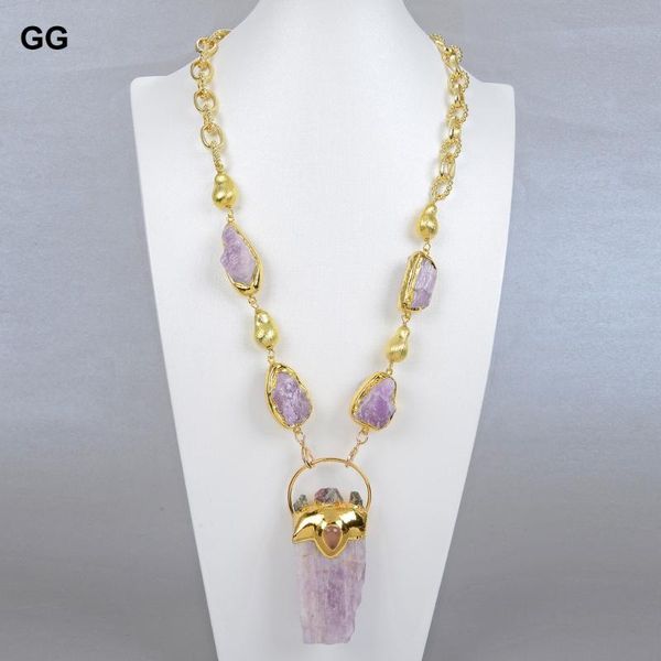 guaiguai jewelry natural pink kunzite rough raw gold color plated edge brushed bead pendant necklace 23" vintage style for women chains, Silver
guaiguai jewelry natural pink kunzite rough raw gold color plated edge brushed bead pendant necklace 23" vintage style for women chains, Silver