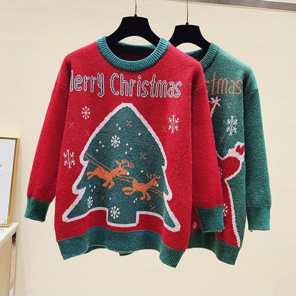 women's sweaters autumn winter couple christmas sweater lazy o neck tree elk jacquard loose knitted pullovers fashion men/women outwear, White;black
women's sweaters autumn winter couple christmas sweater lazy o neck tree elk jacquard loose knitted pullovers fashion men/women outwear, White;black