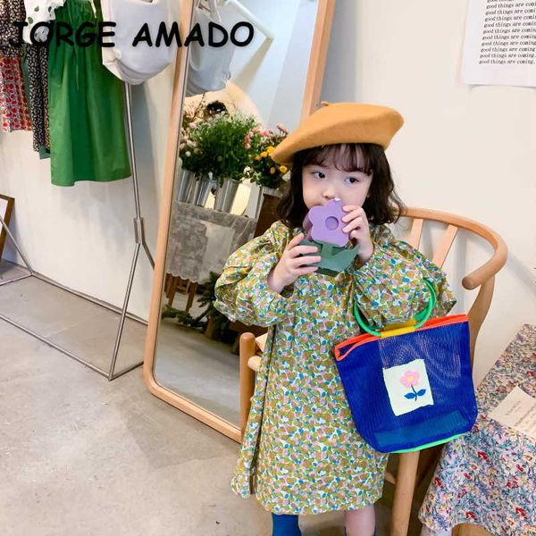 wholesale korean style spring girls dress long puff sleeves ruffles floral princess dresses children clothes e666 210610, Red;yellow
wholesale korean style spring girls dress long puff sleeves ruffles floral princess dresses children clothes e666 210610, Red;yellow