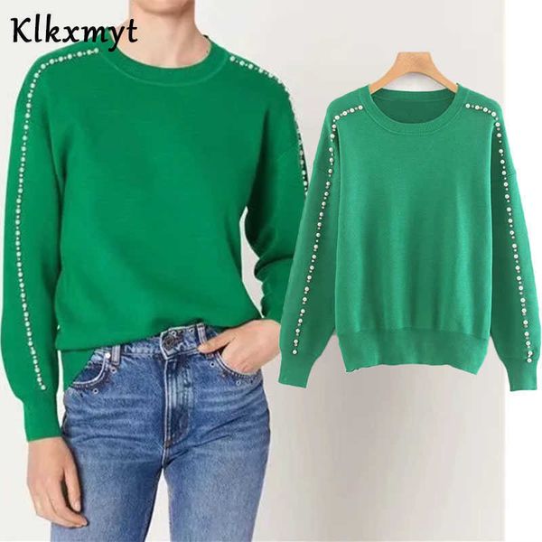 klkxmyt winter za sweaters women pull femme england office fashion bead decoration o-neck pullovers 210527, White;black
klkxmyt winter za sweaters women pull femme england office fashion bead decoration o-neck pullovers 210527, White;black