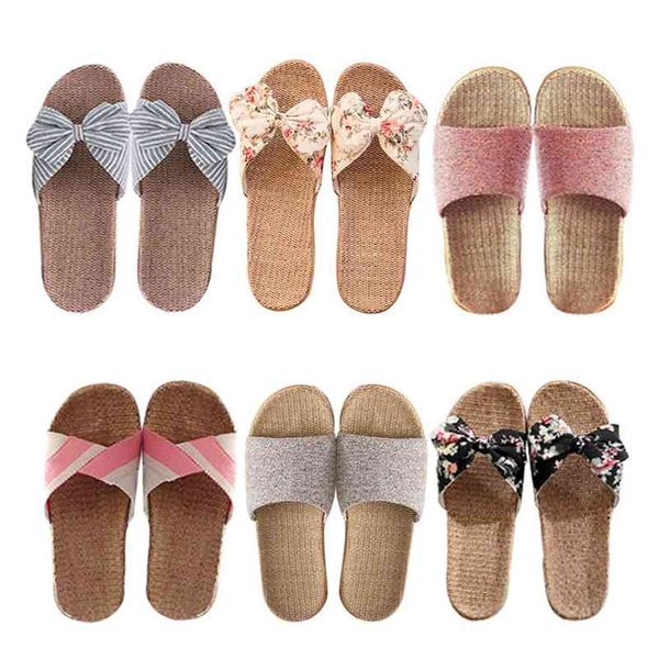 women flax slippers summer casual slides beach shoes ladies indoor linen slippers bohemia floral bow flip flops sandals 210619, Black
women flax slippers summer casual slides beach shoes ladies indoor linen slippers bohemia floral bow flip flops sandals 210619, Black