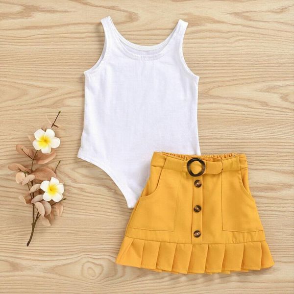 2pcs toddler kids baby girls solid vest romper ruffles button skirt summer fashion outfit set, White
2pcs toddler kids baby girls solid vest romper ruffles button skirt summer fashion outfit set, White