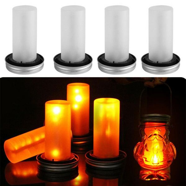 solar lamps 4pcs led light simulation flame lamp candle mason bottle cap home garden wedding lighting fixture decor prop
solar lamps 4pcs led light simulation flame lamp candle mason bottle cap home garden wedding lighting fixture decor prop