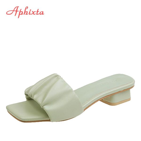 slippers aphixta low heels pleated square toe summer women shoe solid color outdoor ladies flip flops mujer slip on beach slides, Black
slippers aphixta low heels pleated square toe summer women shoe solid color outdoor ladies flip flops mujer slip on beach slides, Black