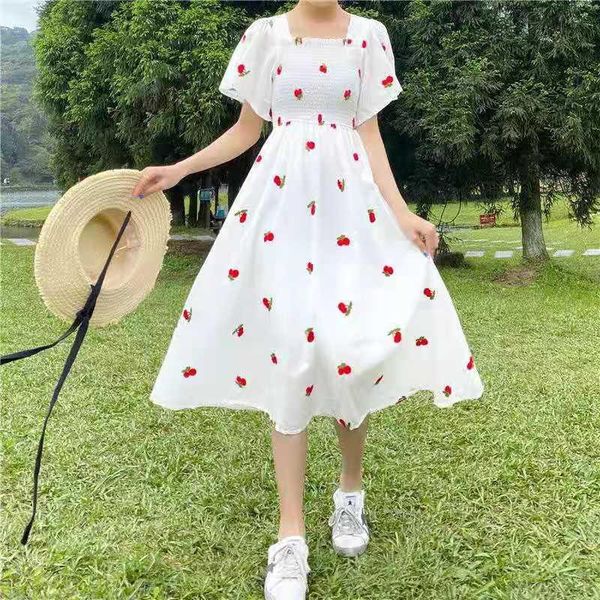 casual dresses strawberry dress women ruffle puff short sleeve summer off shoulder embroidery 2021 korean elegant vintage kawaii, Black;gray
casual dresses strawberry dress women ruffle puff short sleeve summer off shoulder embroidery 2021 korean elegant vintage kawaii, Black;gray