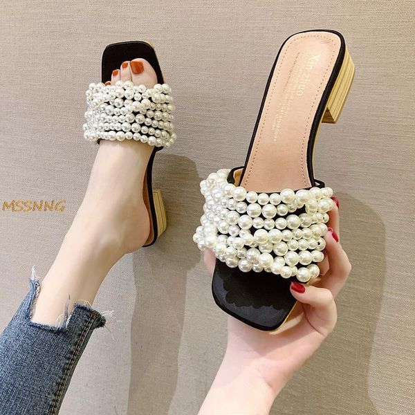 slippers summer women fashion pearl casual comfprtable square head open toe outdoor ladies slides low heels, Black
slippers summer women fashion pearl casual comfprtable square head open toe outdoor ladies slides low heels, Black