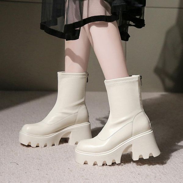 boots fashion winter keep warm women autumn high heels back zipper non-slip sports platform heel ladies shoes, Black 
boots fashion winter keep warm women autumn high heels back zipper non-slip sports platform heel ladies shoes, Black