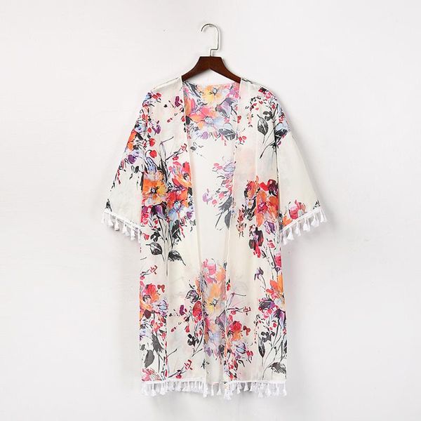 women's blouses & shirts women chiffon floral print cardigan blouse 2021 autumn causal half sleeve long female beach clothing fl60, White
women's blouses & shirts women chiffon floral print cardigan blouse 2021 autumn causal half sleeve long female beach clothing fl60, White