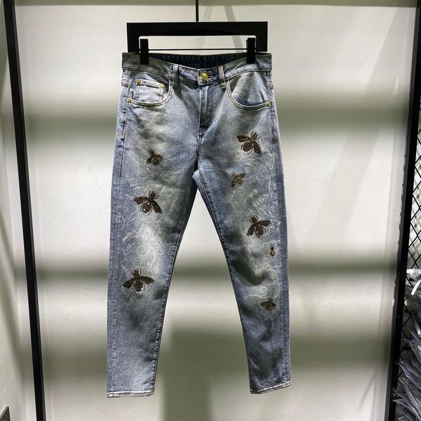 men's jeans wz08117 fashion 2021 runway luxury european design party style clothing, Blue
men's jeans wz08117 fashion 2021 runway luxury european design party style clothing, Blue