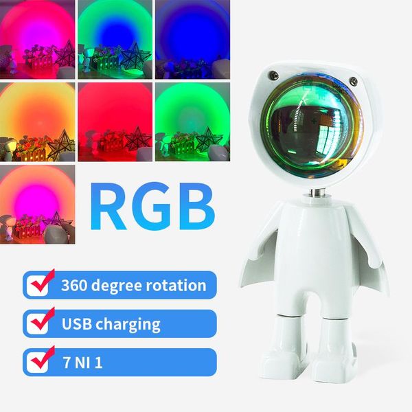 night lights rgb colorful sunset robot projection lamp recharge battery rainbow led light for bedroom kids room decor projector
night lights rgb colorful sunset robot projection lamp recharge battery rainbow led light for bedroom kids room decor projector