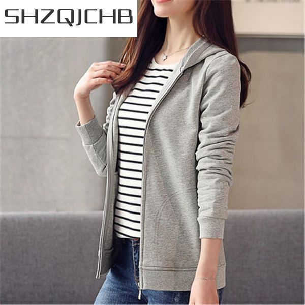 women's jackets shzq 2021 spring-autumn cotton female casual plus size coats lady long sleeve slim fit outerwear jacket lwl501, Black;brown