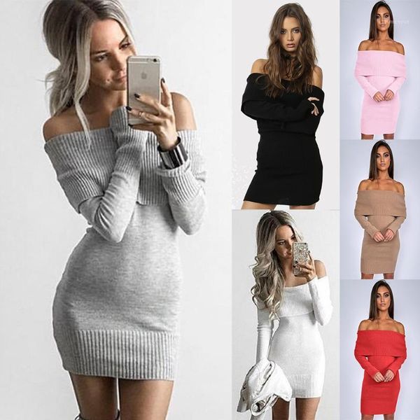 casual dresses elegant women knitted dress off shoulder long sleeve female autumn winter slim fit sweater chic ladies office vestidos, Black;gray
casual dresses elegant women knitted dress off shoulder long sleeve female autumn winter slim fit sweater chic ladies office vestidos, Black;gray