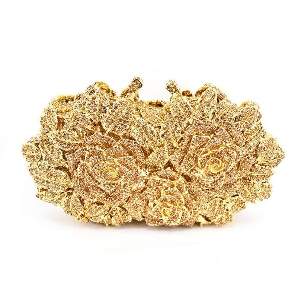 women luxury fashion diamond dinner golden bag female crystal evening dress handbag rose full rhinestone bridal bags
women luxury fashion diamond dinner golden bag female crystal evening dress handbag rose full rhinestone bridal bags