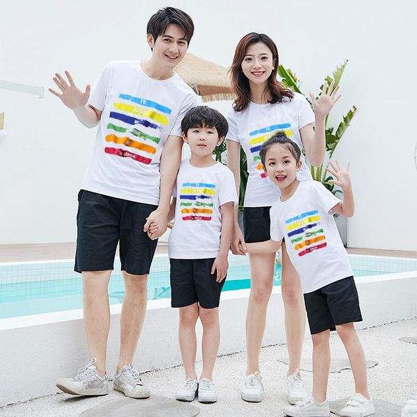 men's t-shirts father mother kids baby family matching clothes short sleeve cute cartoon pure cotton white t shirts factory sale., White;black
men's t-shirts father mother kids baby family matching clothes short sleeve cute cartoon pure cotton white t shirts factory sale., White;black