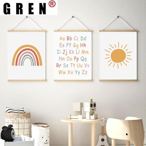 paintings gren boho alphabet rainbow sunshine nursery wall art canvas painting poster print pictures for living room home decor no frame
paintings gren boho alphabet rainbow sunshine nursery wall art canvas painting poster print pictures for living room home decor no frame