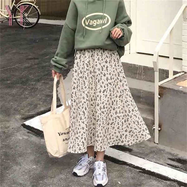 women's skirts harajuku high waist floral print for women spring autumn midi vintage female korean style long 210702, Black
women's skirts harajuku high waist floral print for women spring autumn midi vintage female korean style long 210702, Black