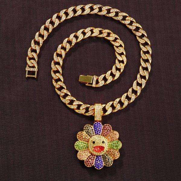 chains men rotatable hip hop cuban link sun flower chain necklace iced out for women rhinestone curb paved punk jewelry, Silver
chains men rotatable hip hop cuban link sun flower chain necklace iced out for women rhinestone curb paved punk jewelry, Silver