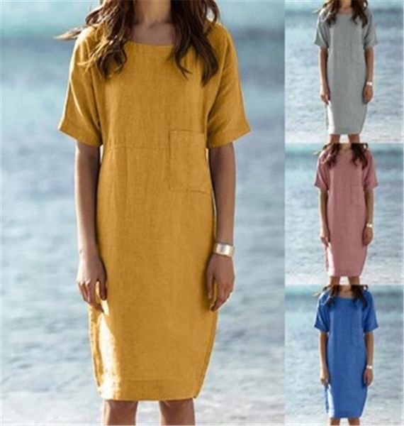casual dresses women's fashion short sleeve o-neck loose pocket dress autumn winter women solid color beach, Black;gray
casual dresses women's fashion short sleeve o-neck loose pocket dress autumn winter women solid color beach, Black;gray