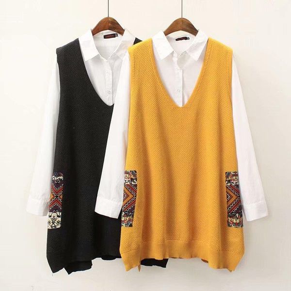 women's sweaters oversized plus sizes autumn color women 2021 turtleneck and high waist lace patchwork sweater, White;black
women's sweaters oversized plus sizes autumn color women 2021 turtleneck and high waist lace patchwork sweater, White;black