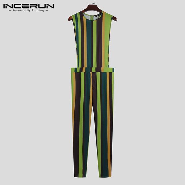 men jumpsuits 2021 fashion colorful striped romper incerun sleeveless fitness overalls man zipper causal pants streetwear s-5xl men's, Black
men jumpsuits 2021 fashion colorful striped romper incerun sleeveless fitness overalls man zipper causal pants streetwear s-5xl men's, Black