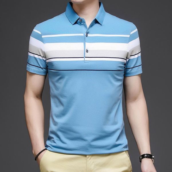 men's polos 2021 summer cotton short sleeve t-shirt stripe shirt collar casual youth handsome trend, White;black
men's polos 2021 summer cotton short sleeve t-shirt stripe shirt collar casual youth handsome trend, White;black
