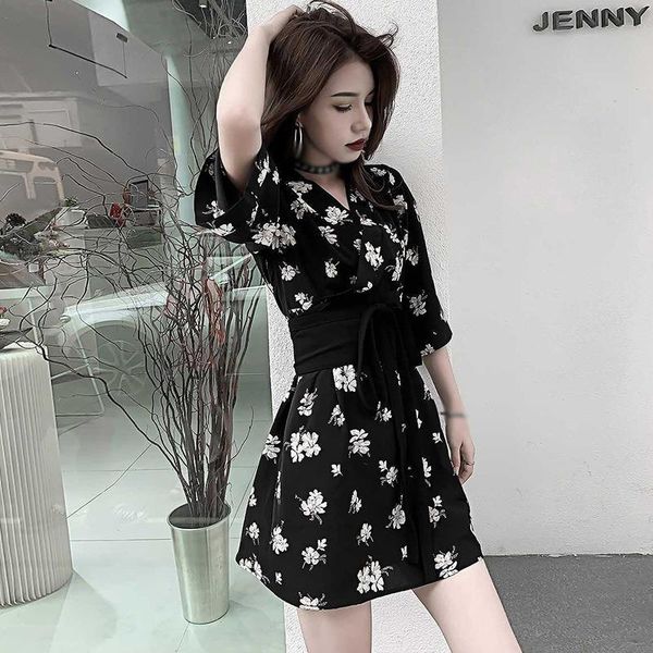party dresses jlong summer clothes dress femme all-match outer wear black floral v-neck sundress vintage casual female, White;black
party dresses jlong summer clothes dress femme all-match outer wear black floral v-neck sundress vintage casual female, White;black