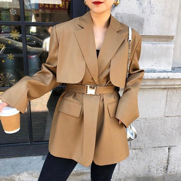 women's suits & blazers vintage khaki blazer plus sashes female outwear fall casual loose long-sleeve mid-length korean women suit jack, White;black
women's suits & blazers vintage khaki blazer plus sashes female outwear fall casual loose long-sleeve mid-length korean women suit jack, White;black