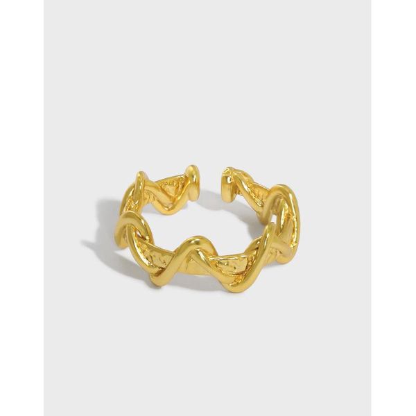cluster rings korean version of ins niche design double winding wavy texture s925 sterling silver open ring female adjustable, Golden;silver
cluster rings korean version of ins niche design double winding wavy texture s925 sterling silver open ring female adjustable, Golden;silver