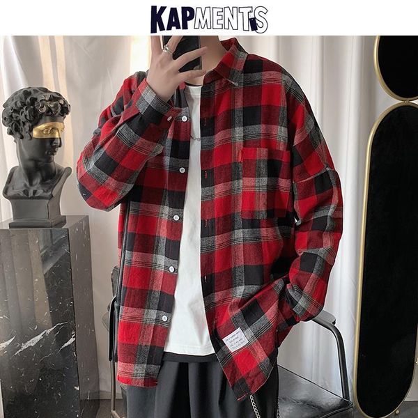 men spring botton up plaid shirts 2021 mens long sleeve vintage shirt oversized korean clothes male loose harajuku men's casual, White;black
men spring botton up plaid shirts 2021 mens long sleeve vintage shirt oversized korean clothes male loose harajuku men's casual, White;black