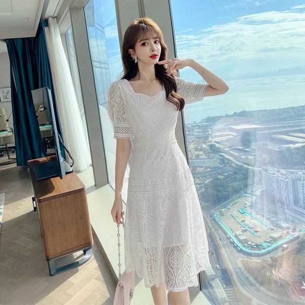 casual dresses white lace dress women's summer 2021 fashion small height french fragrance skirt, Black;gray
casual dresses white lace dress women's summer 2021 fashion small height french fragrance skirt, Black;gray