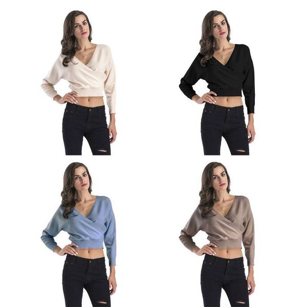 women's sweaters women batwing sleeves sweater 2021 autumn deep v-neck cross wrap front solid color loose knitted jumper streetwea, White;black
women's sweaters women batwing sleeves sweater 2021 autumn deep v-neck cross wrap front solid color loose knitted jumper streetwea, White;black