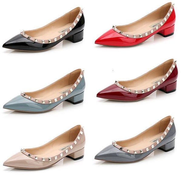 dress shoes brand women rivets pointed toe thick heel wedding shallow mouth ladies shoes and sandals genuine leather 43, Black
dress shoes brand women rivets pointed toe thick heel wedding shallow mouth ladies shoes and sandals genuine leather 43, Black