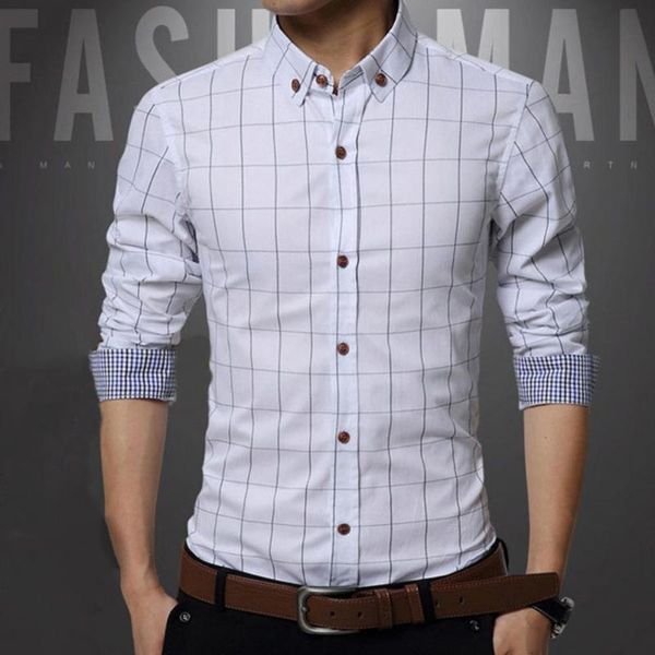 men's dress shirts anti-iron great turn-down collar autumn shirt single-breasted business plaid for dating, White;black
men's dress shirts anti-iron great turn-down collar autumn shirt single-breasted business plaid for dating, White;black