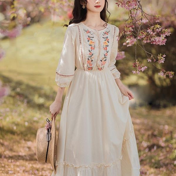 casual dresses french women lace-up round neck lantern sleeve retro florest mori girl embroidery holiday vintage dress lady clothes, Black;gray
casual dresses french women lace-up round neck lantern sleeve retro florest mori girl embroidery holiday vintage dress lady clothes, Black;gray