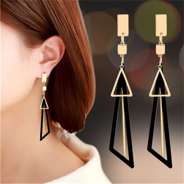 korean long statement geometric triangle tassel dangle drop earrings for women fashion jewelry oorbellen brincos, Golden
korean long statement geometric triangle tassel dangle drop earrings for women fashion jewelry oorbellen brincos, Golden