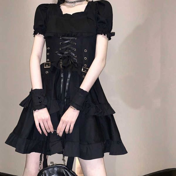 vintage mini black dress square collar women designer short sleeve summer sashes ladies clothing party y2k 210604, Black;gray
vintage mini black dress square collar women designer short sleeve summer sashes ladies clothing party y2k 210604, Black;gray
