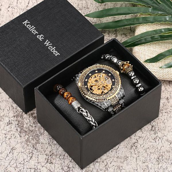 wristwatches mechanical watches for men retro luxury man wristwatch gray elastic bracelet exquisite christmas gift set with box to son, Slivery;brown
wristwatches mechanical watches for men retro luxury man wristwatch gray elastic bracelet exquisite christmas gift set with box to son, Slivery;brown